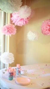 Cute Pink Tissue Puffs - Baby Shower. ActressMamaBlog - Actress Mama