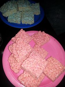Pink and Blue Rice Crispy